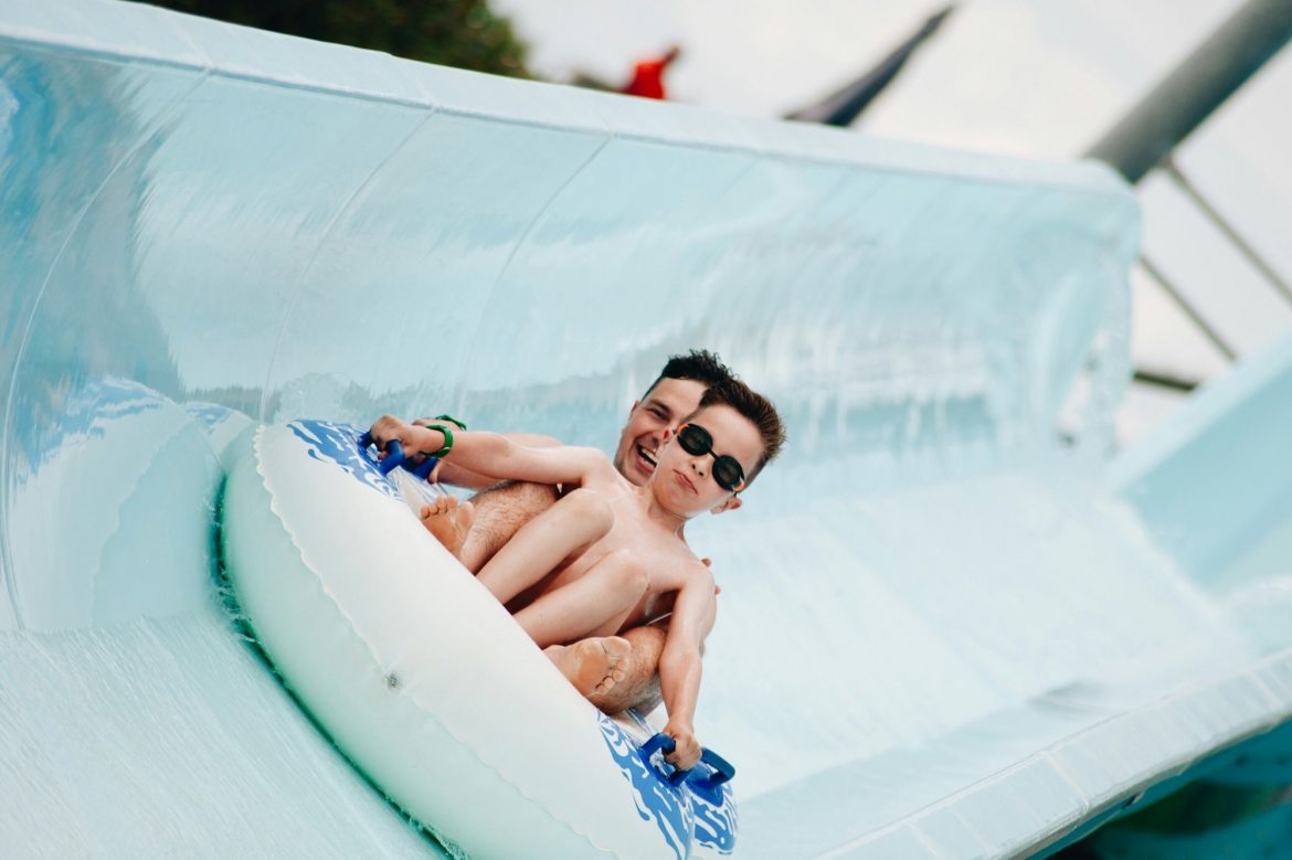 fun in the pool and water park